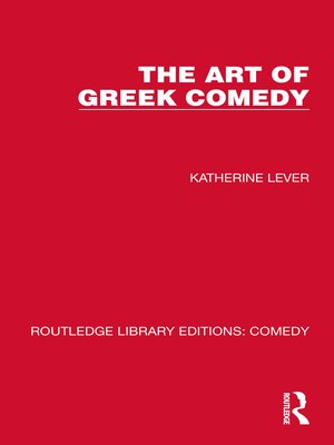 cover image of The Art of Greek Comedy